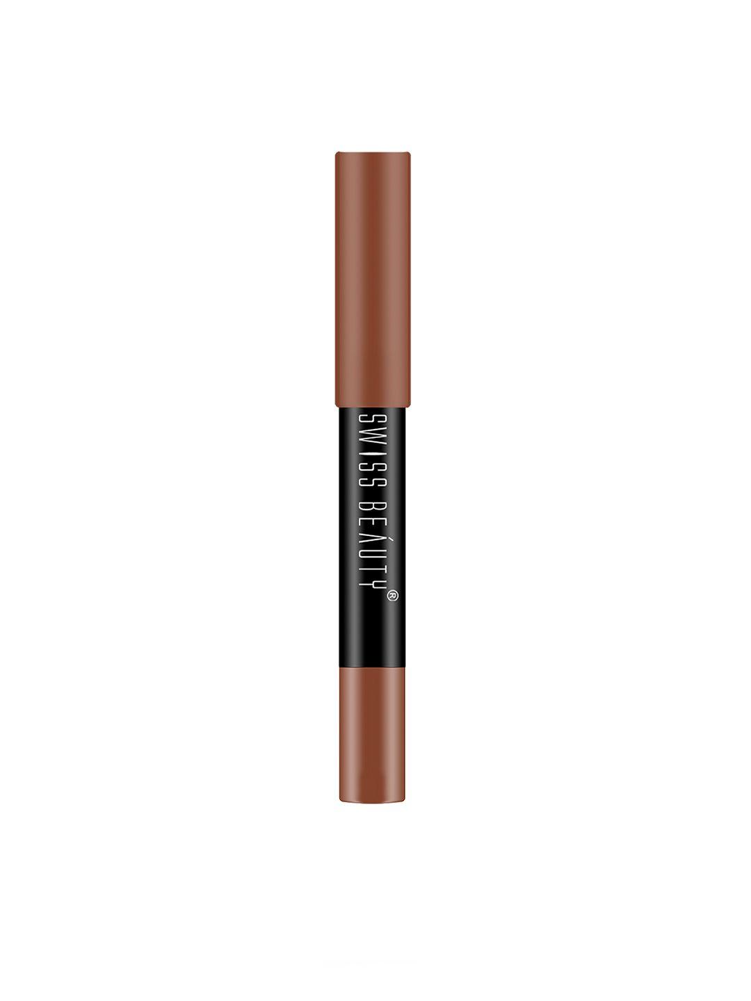 swiss beauty non transfer matte crayon lipstick - coffee