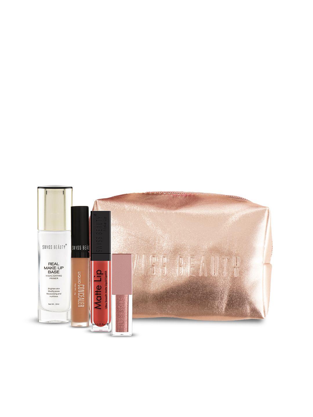 swiss beauty on the go makeup gift set - primer+liquid concealer+lipstick+liquid eyeshadow