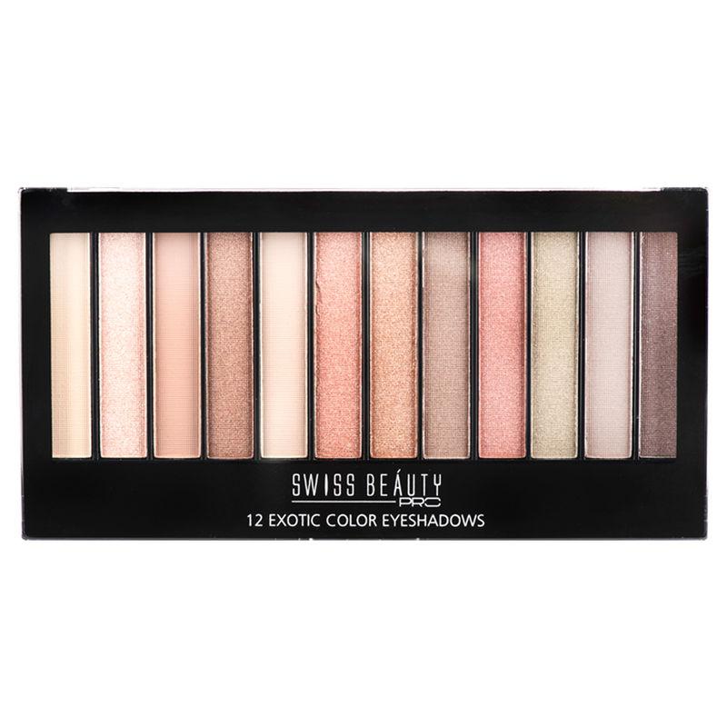 swiss beauty pro 12 exotic color eyeshadows - fearless