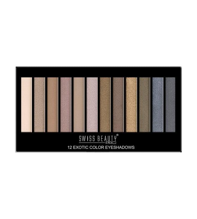 swiss beauty pro 12 exotic color eyeshadows western - 18 gm