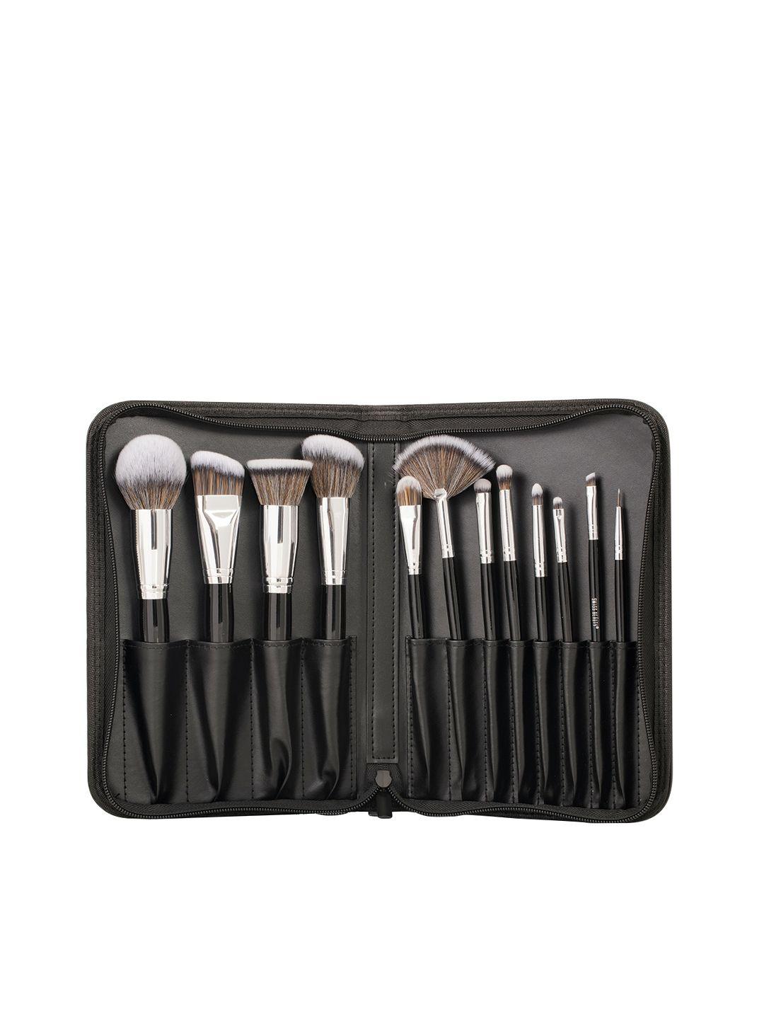 swiss beauty professional 12 makeup brush set - black