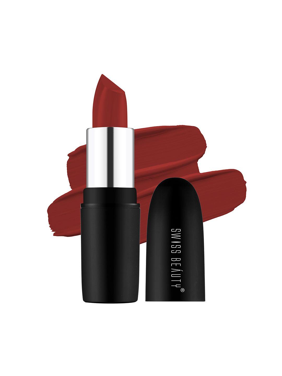 swiss beauty pure matte lipstick - 208 orange red