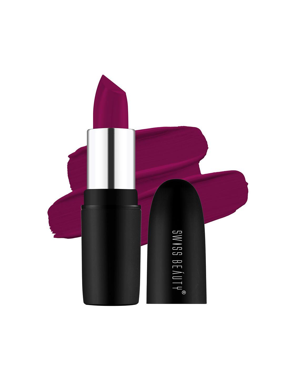 swiss beauty pure matte lipstick 3.8 gm - velvet maroon 223