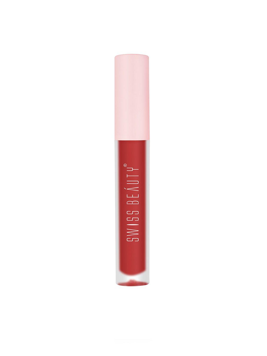 swiss beauty super matte liquid lipstick 3.5 ml - red dahlia