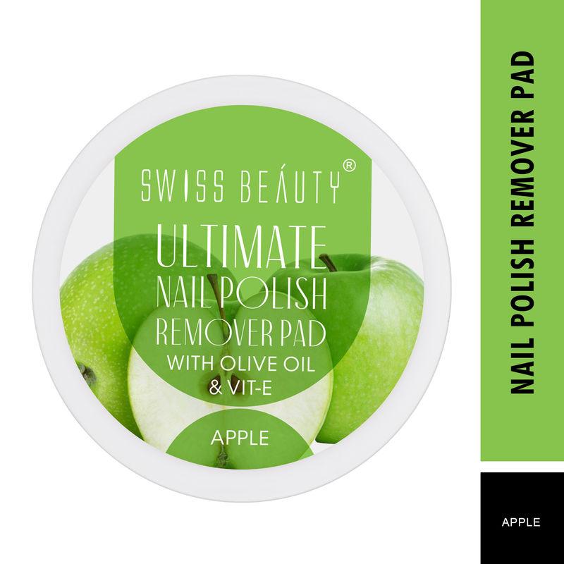 swiss beauty ultimate nail polish remover pad with oliv oil & vit-e - apple