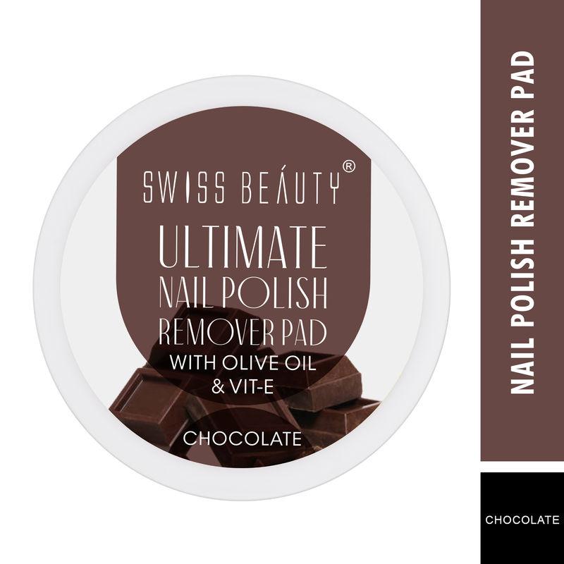 swiss beauty ultimate nail polish remover pad with oliv oil & vit-e - chocolate