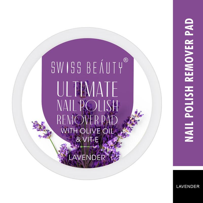 swiss beauty ultimate nail polish remover pad with oliv oil & vit-e - lavender