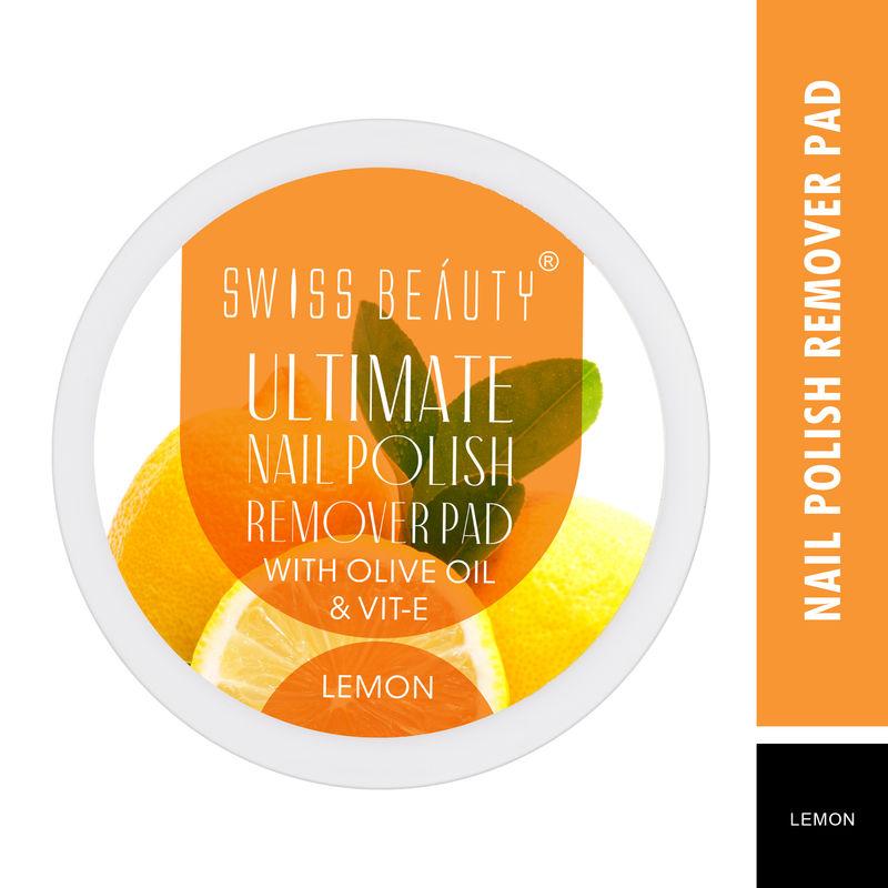 swiss beauty ultimate nail polish remover pad with oliv oil & vit-e - lemon