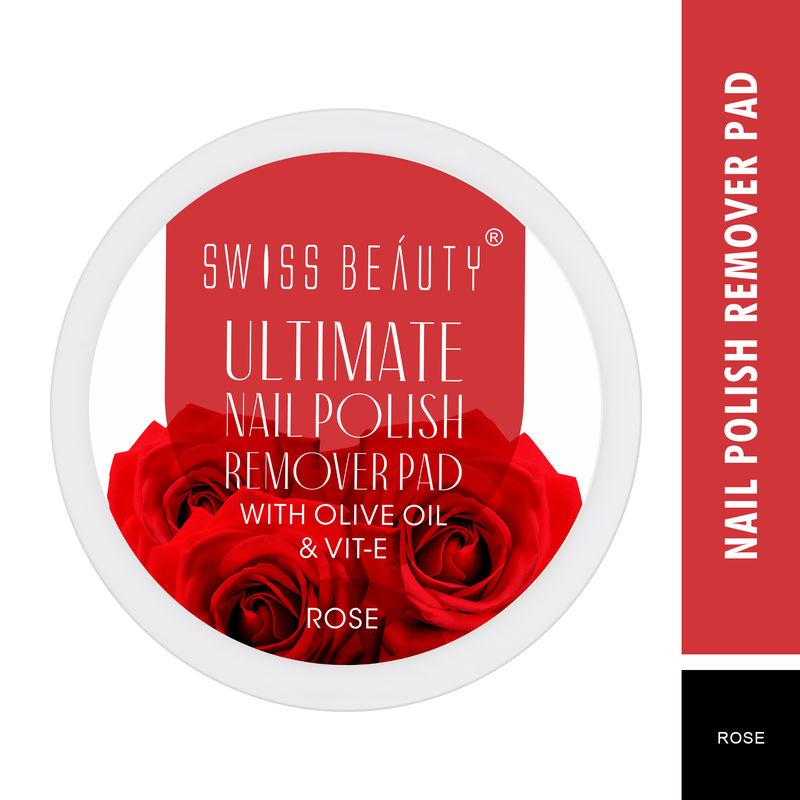 swiss beauty ultimate nail polish remover pad with oliv oil & vit-e - rose