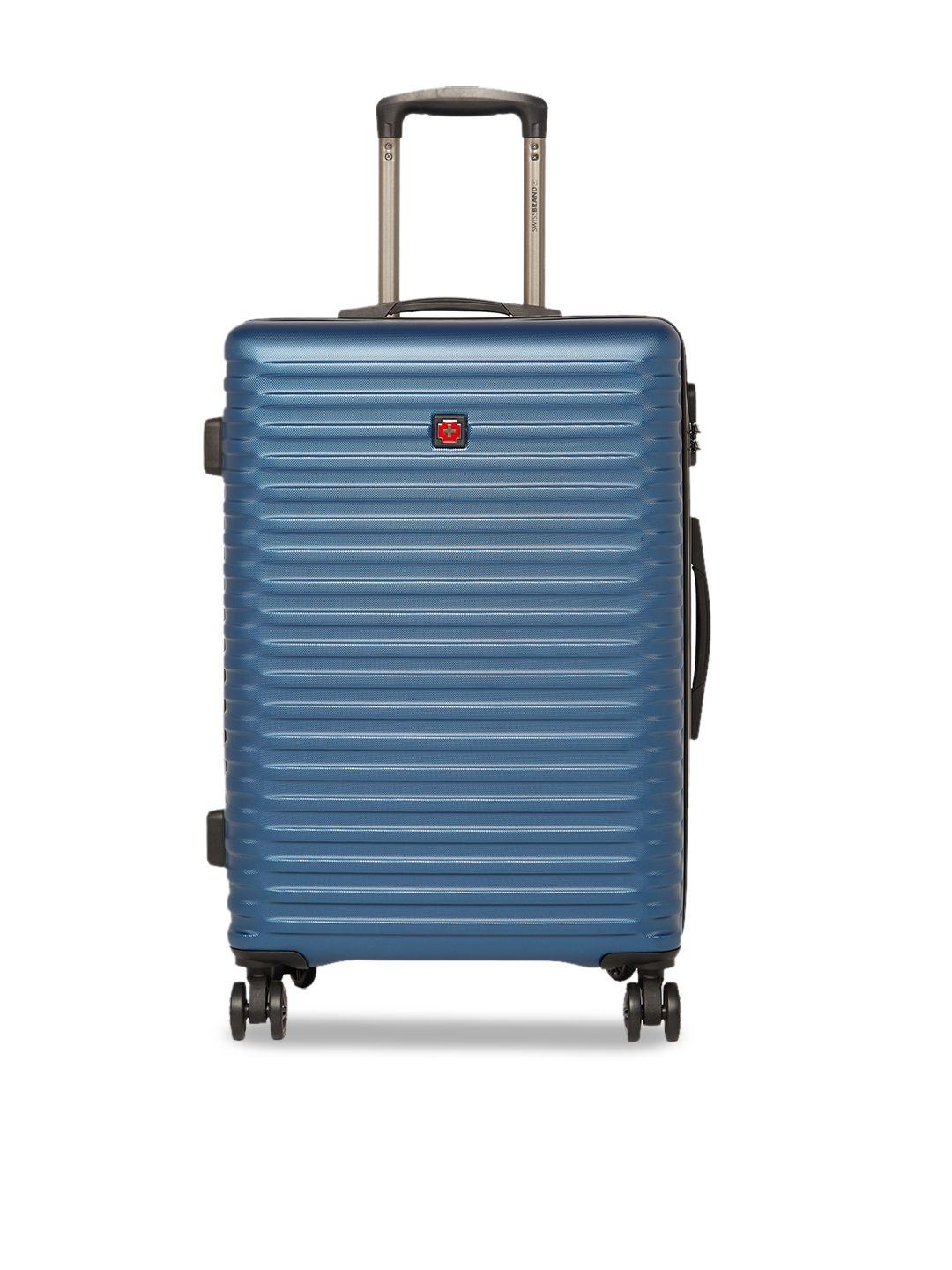 swiss brand blue dublin 360-degree rotation hard-sided medium trolley suitcase