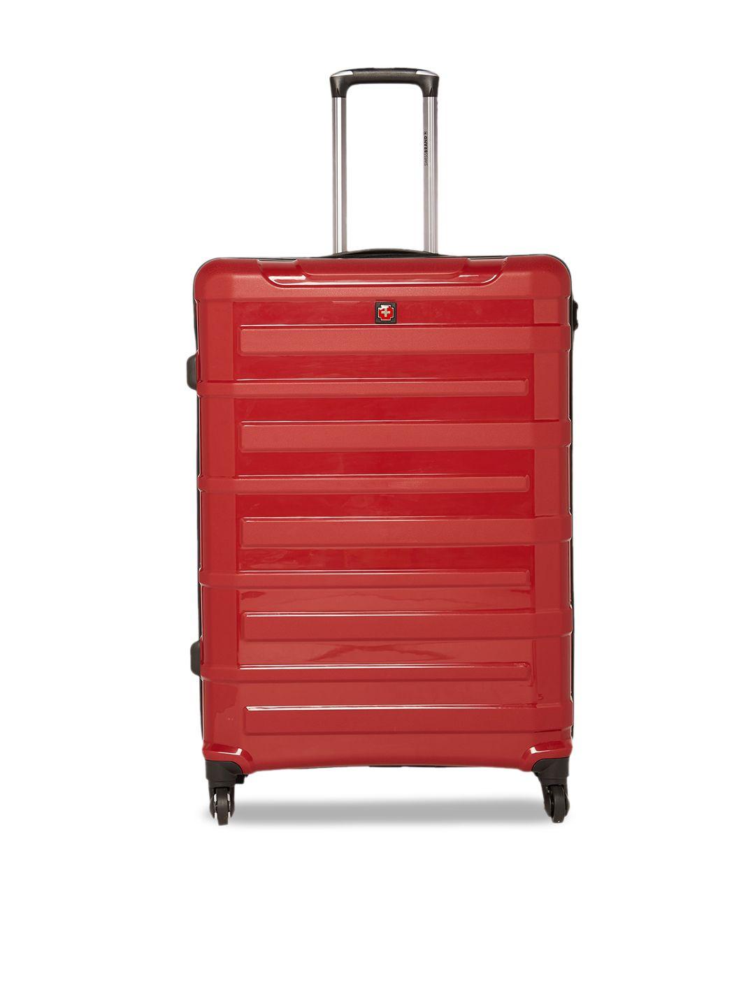 swiss brand sion range textured hard-sided large trolley suitcase