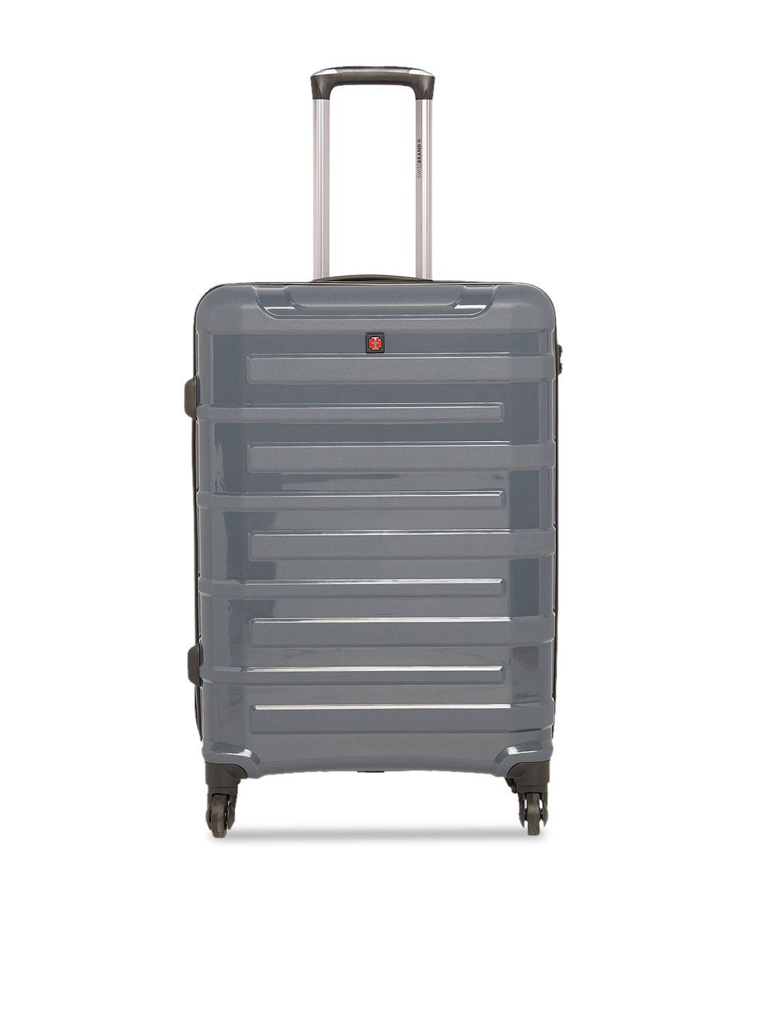 swiss brand textured hard side medium waterproof trolley suitcase