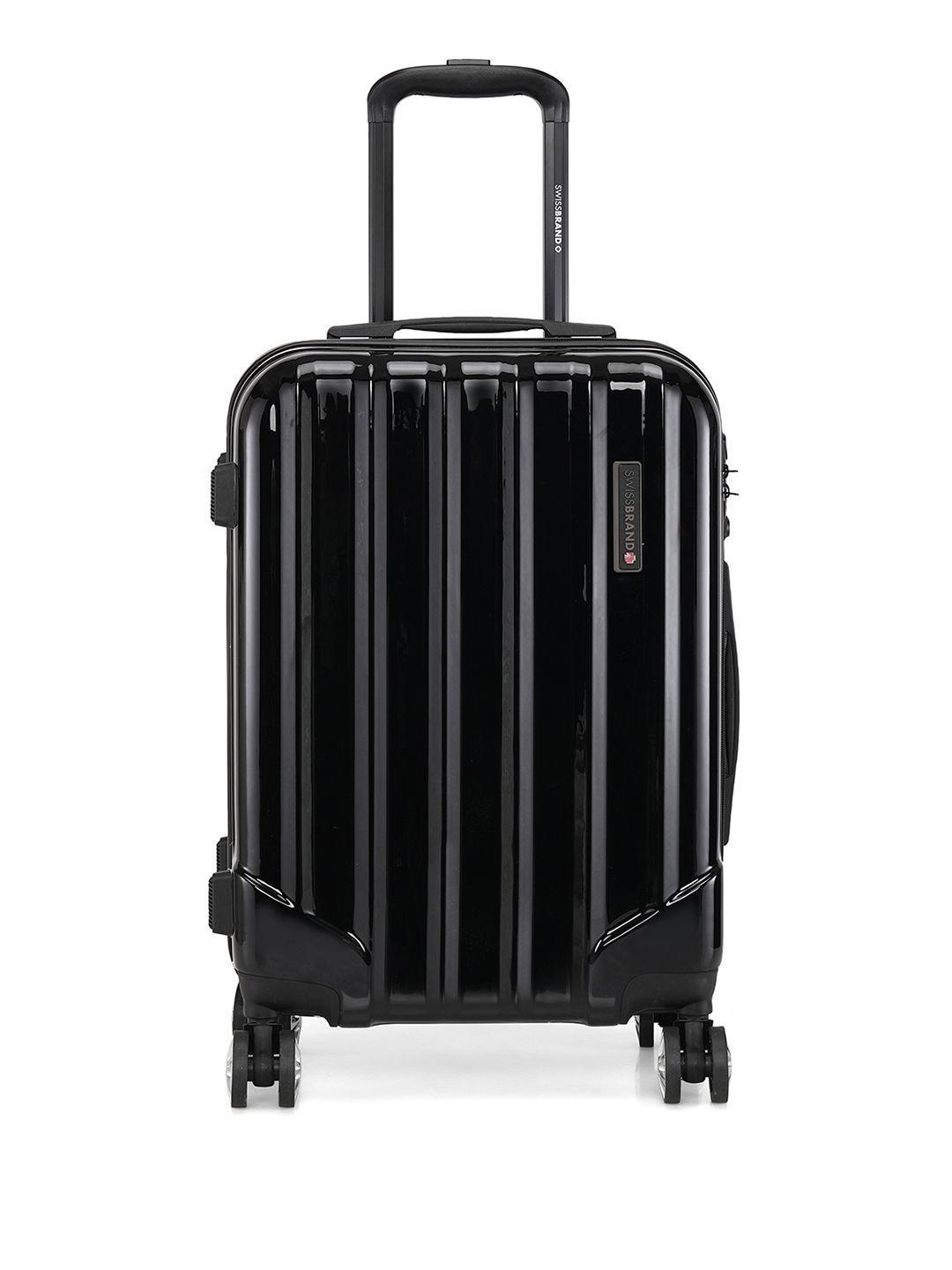 swiss brand textured range hard cabin suitcase trolley bag