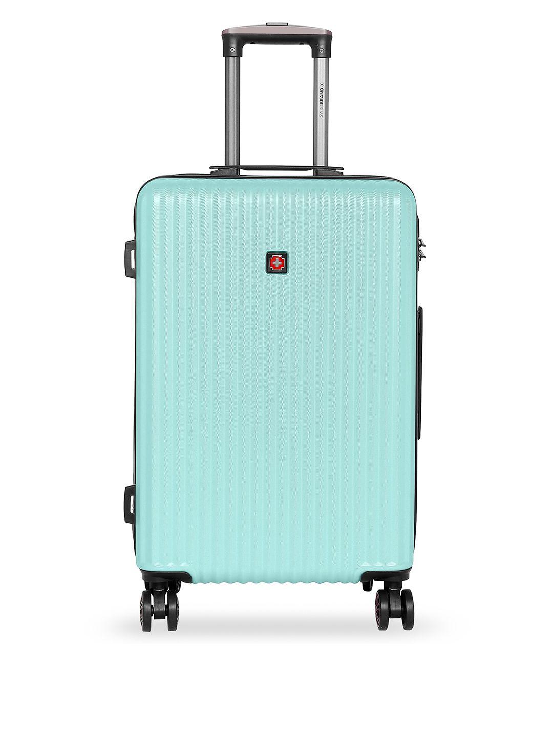 swiss brand turquoise blue riga range hard side cabin trolley bag