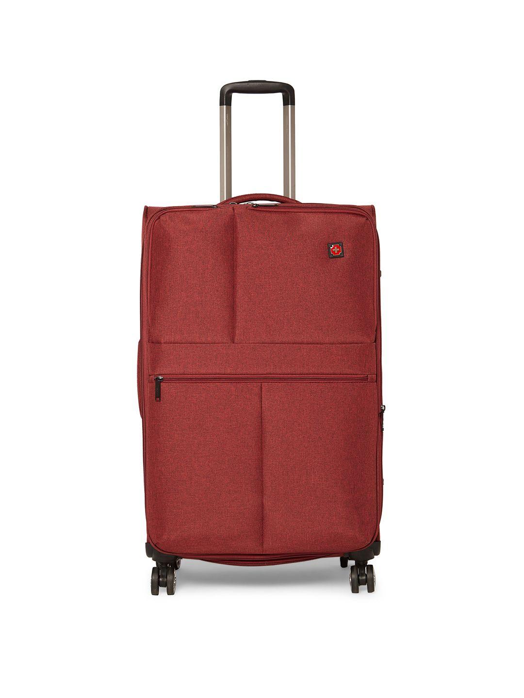 swiss brand vevey rose red soft case 28 inch large trolley bag