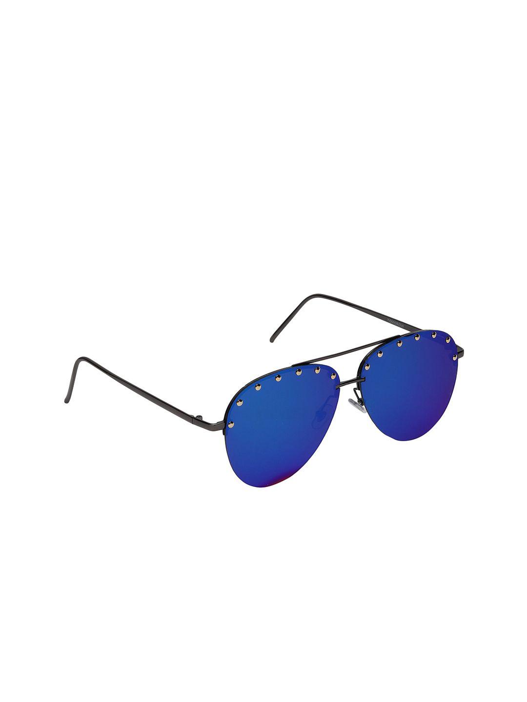 swiss design blue lens & black aviator sunglasses with uv protected lens sdsg-tomorow-07