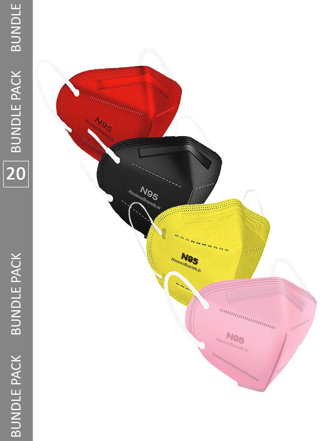 swiss design pack of 20 assorted anti-pollution n95 masks