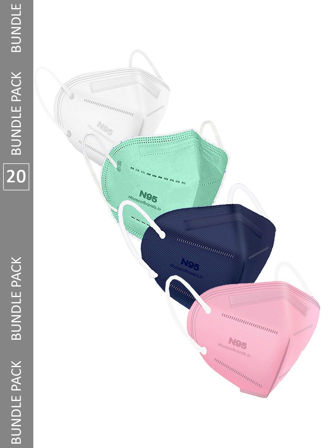 swiss design pack of 20 assorted anti-pollution n95 masks