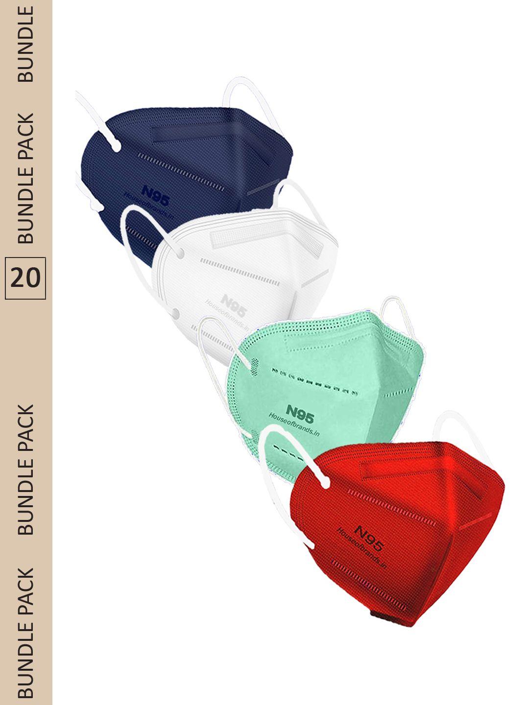 swiss design pack of 20 assorted anti-pollution n95 masks