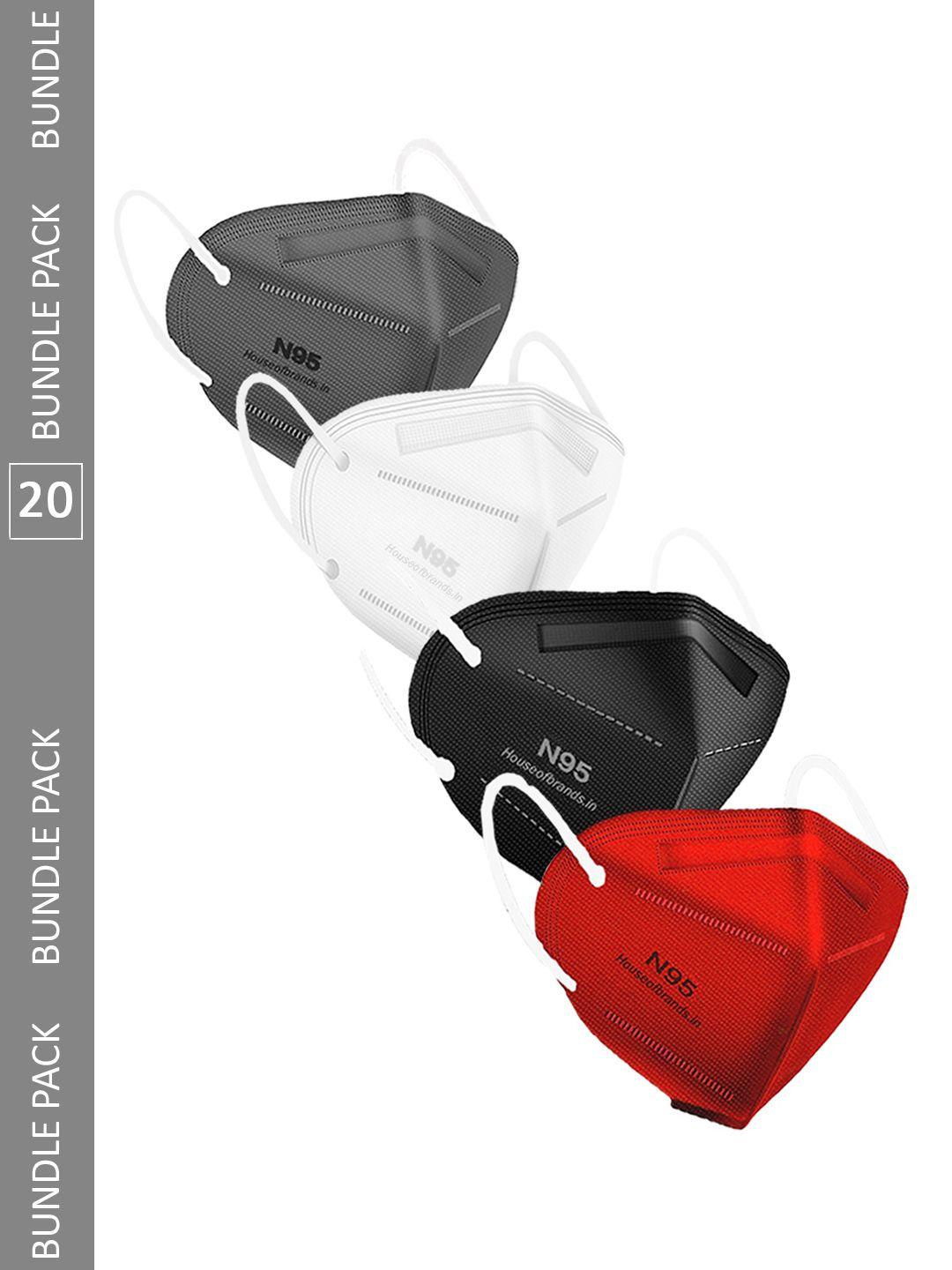 swiss design pack of 20 assorted anti-pollution n95 masks