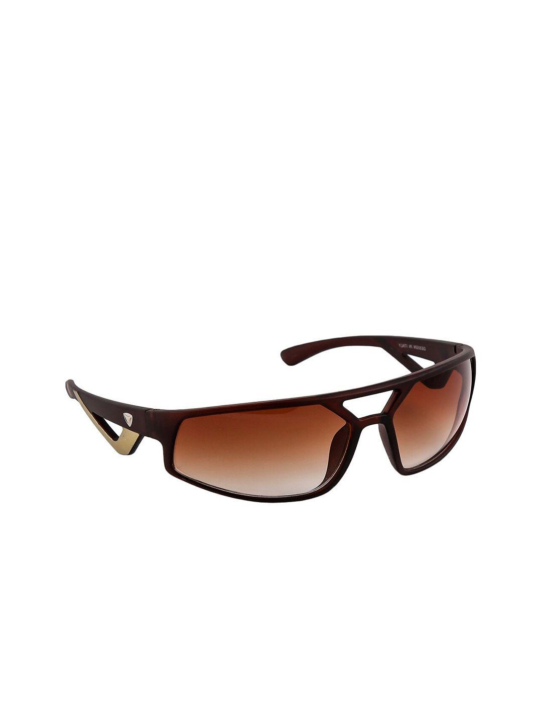 swiss design unisex brown uv protected lens & brown sports sunglasses sdsg21