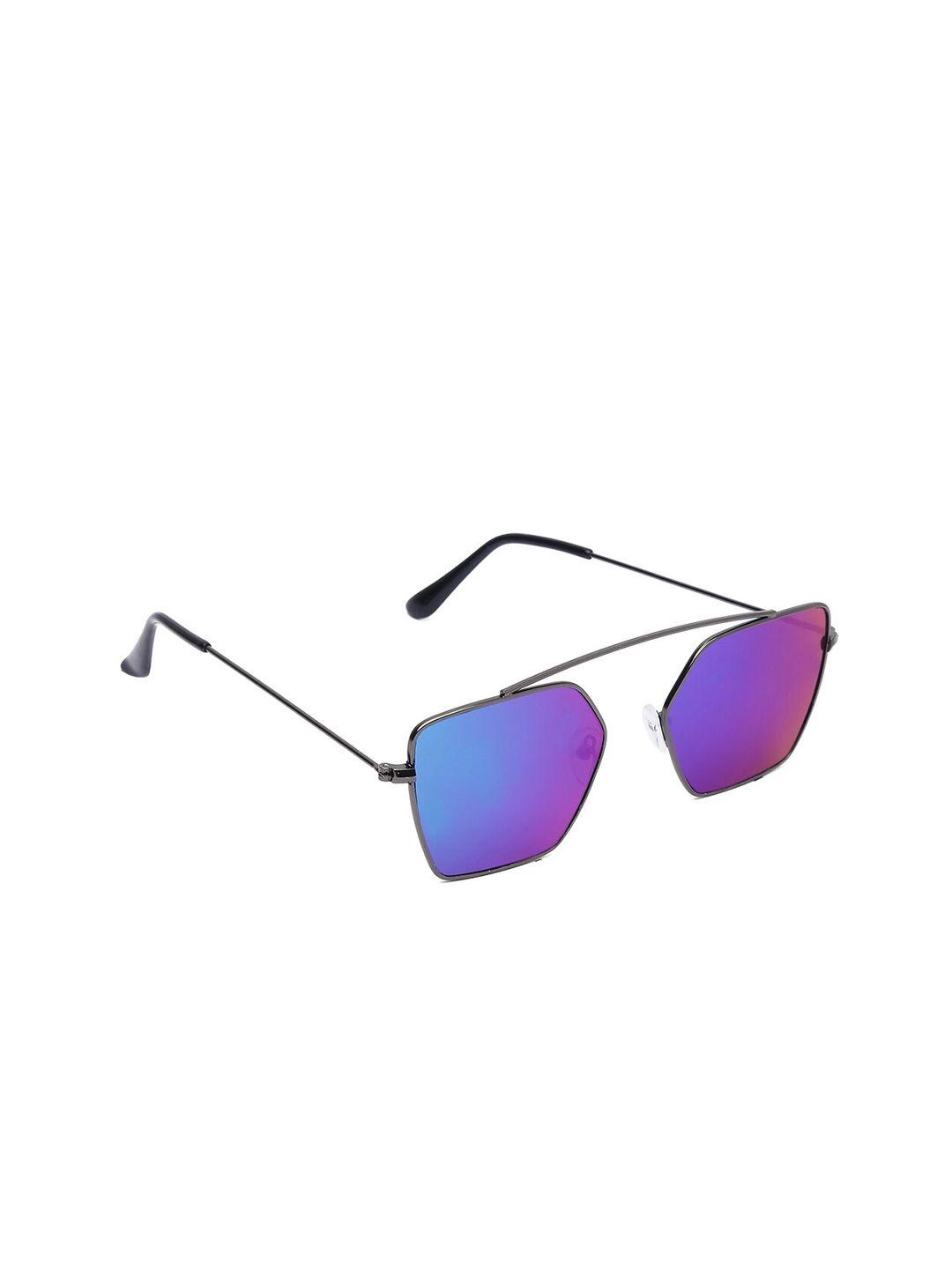 swiss design unisex mirrored lens & gunmetal-toned other sunglasses with uv protected lens