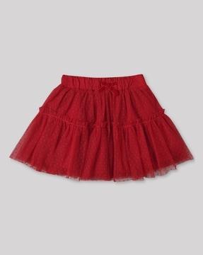 swiss-dot flared skirt