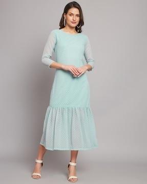 swiss-dot a-line dress