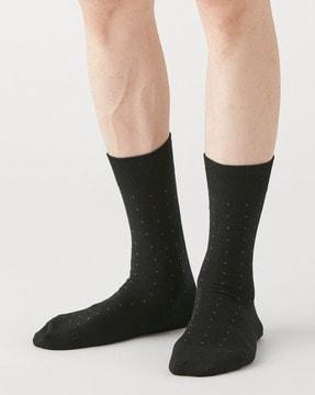 swiss-dot right angle business socks