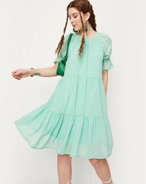 swiss-dot tiered dress