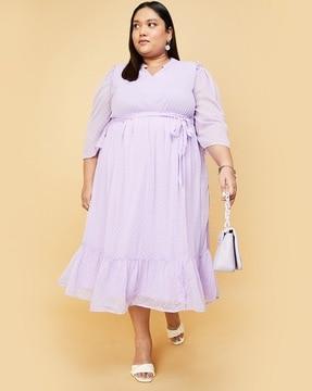 swiss-dot tiered dress