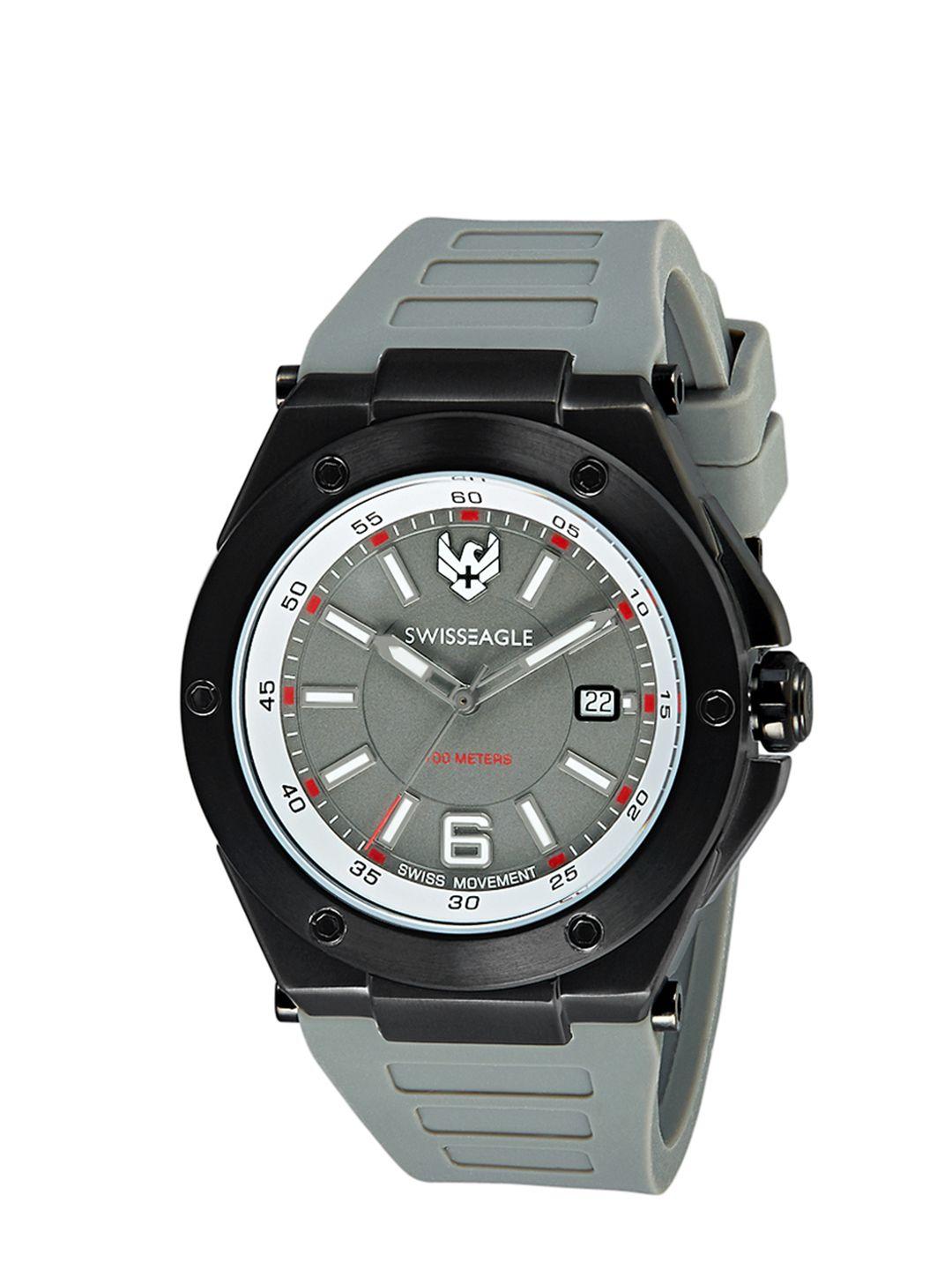 swiss eagle men black analogue watch