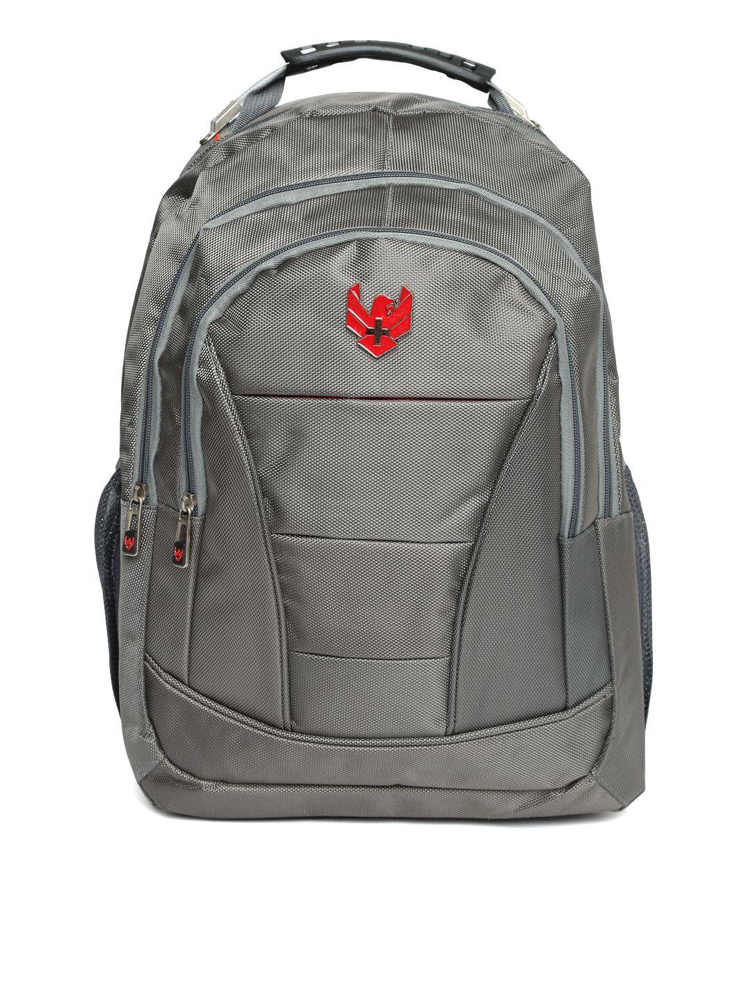 swiss eagle unisex grey solid backpack