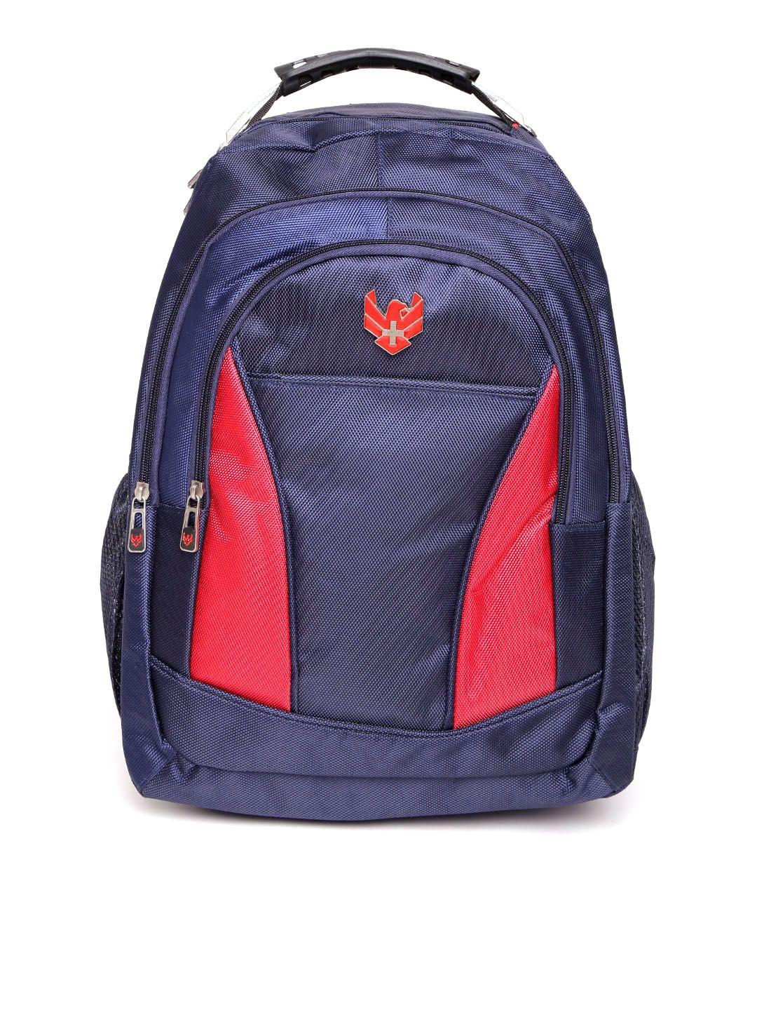 swiss eagle unisex navy blue solid backpack