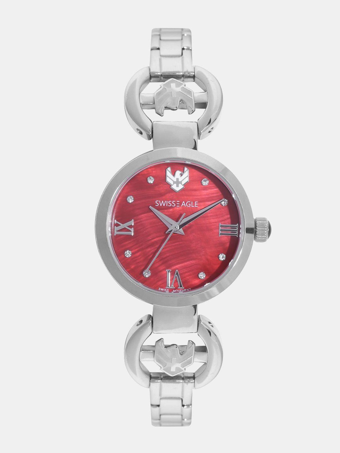 swiss eagle women red analogue watch se-9115-11