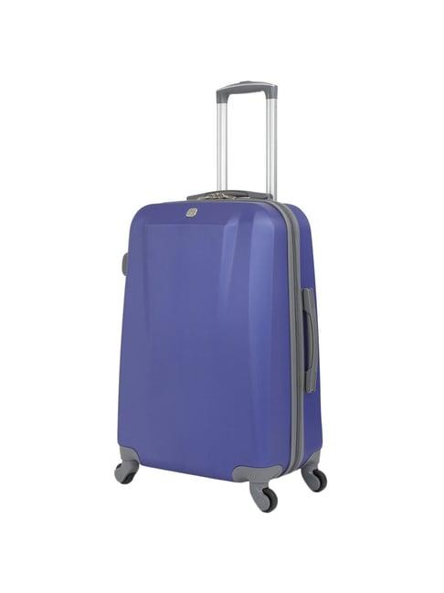 swiss gear spinner blue 4 wheels medium hard cabin trolley - 45 cm