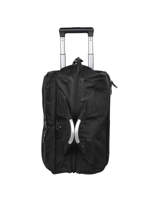 swiss military black 2 wheels medium duffle trolley bag - 45 cm