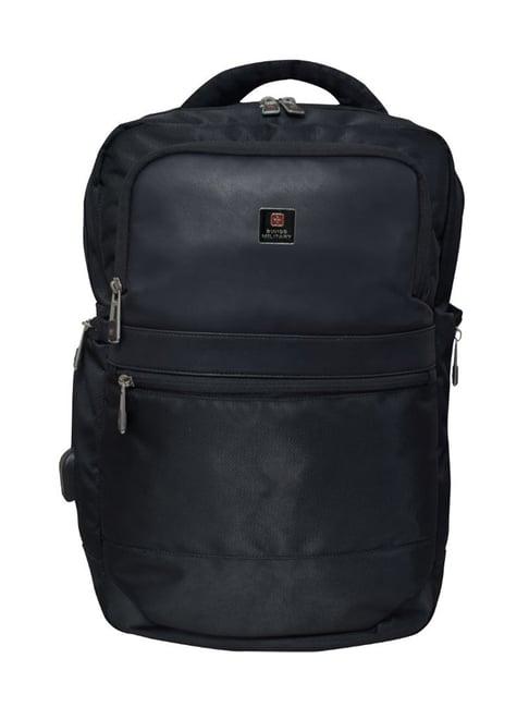 swiss military black backpack - 22 ltrs