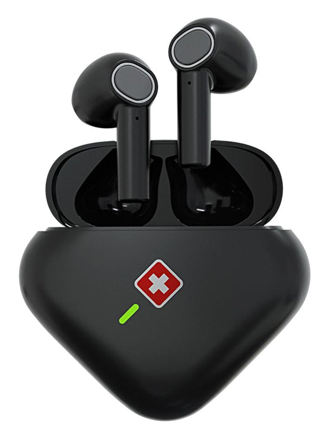 swiss military black solid pin-na pods  earbuds