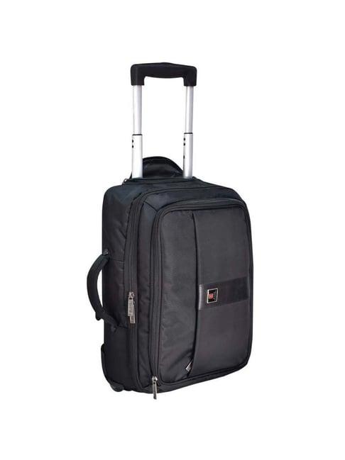 swiss military black solid soft small laptop trolley backpack - 44 cm