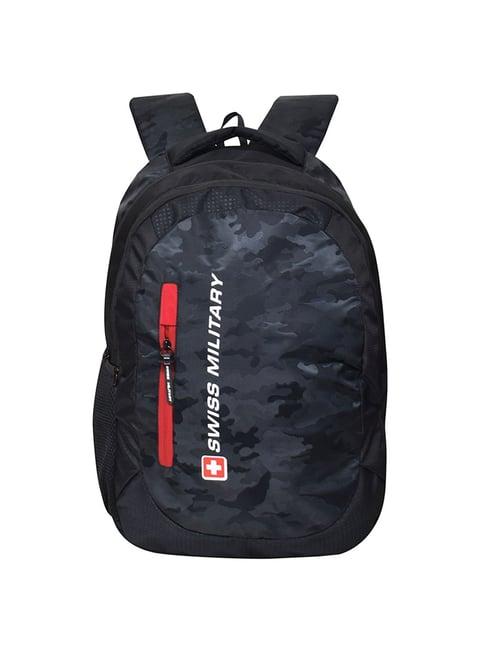 swiss military camo blue & black medium laptop backpack