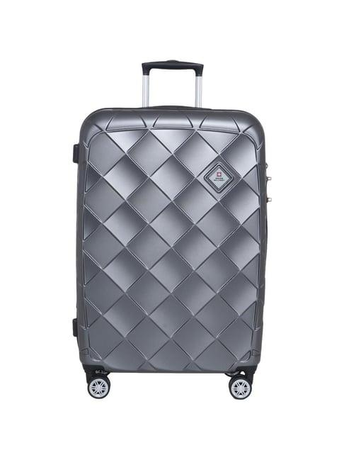 swiss military jupitor grey textured hard large trolley bag - 75 cms