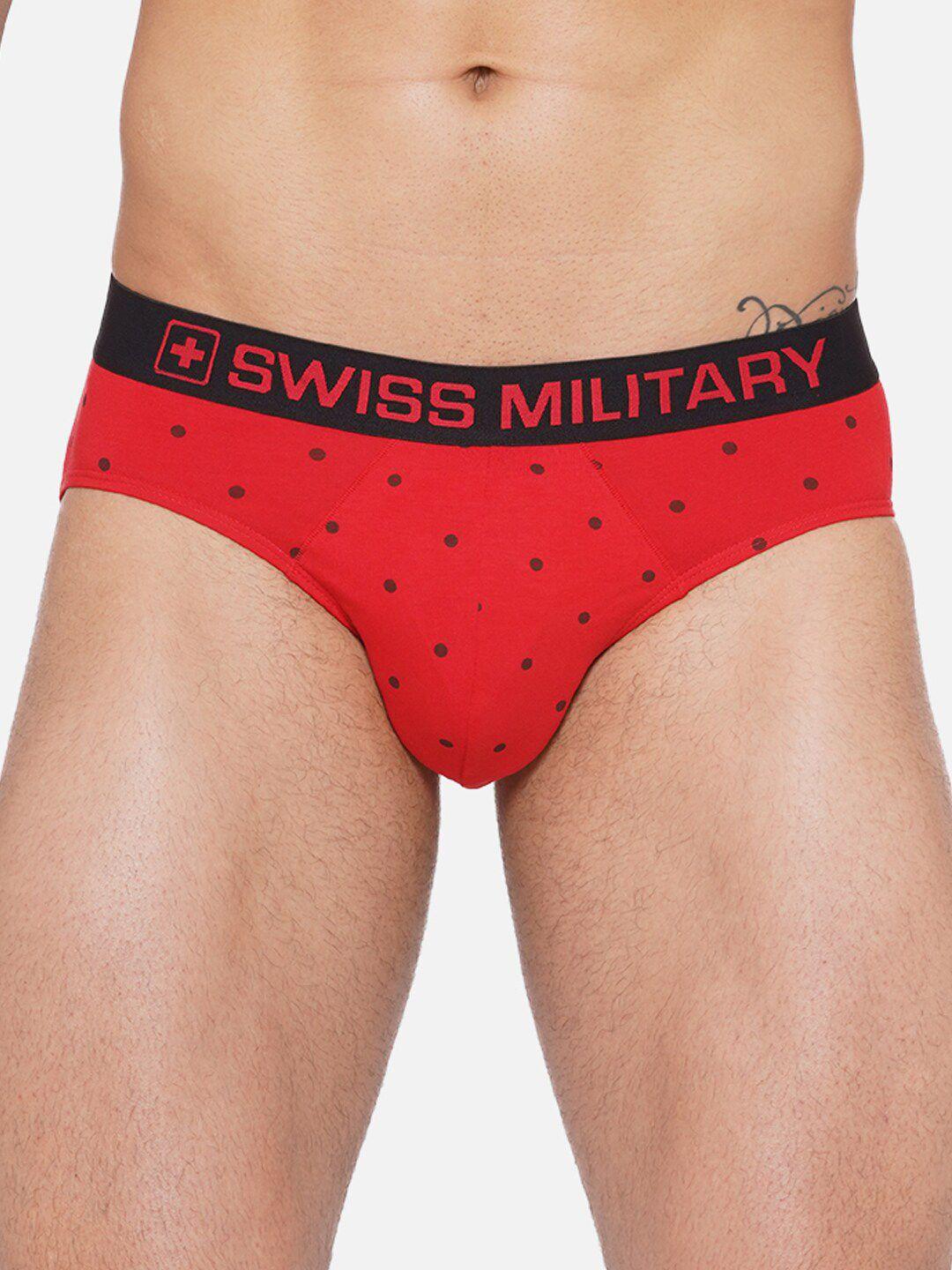 swiss military men printed mid-rise microfibre itch-free waistband basic brief