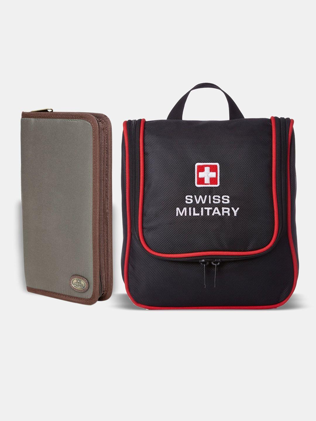 swiss military set of 2 textured travel accessory