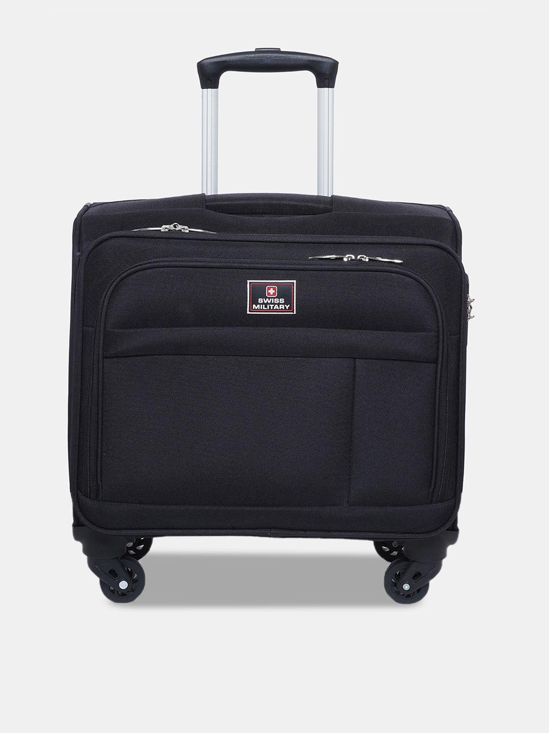 swiss military textured 360 degree rotation soft overnighter trolley bag