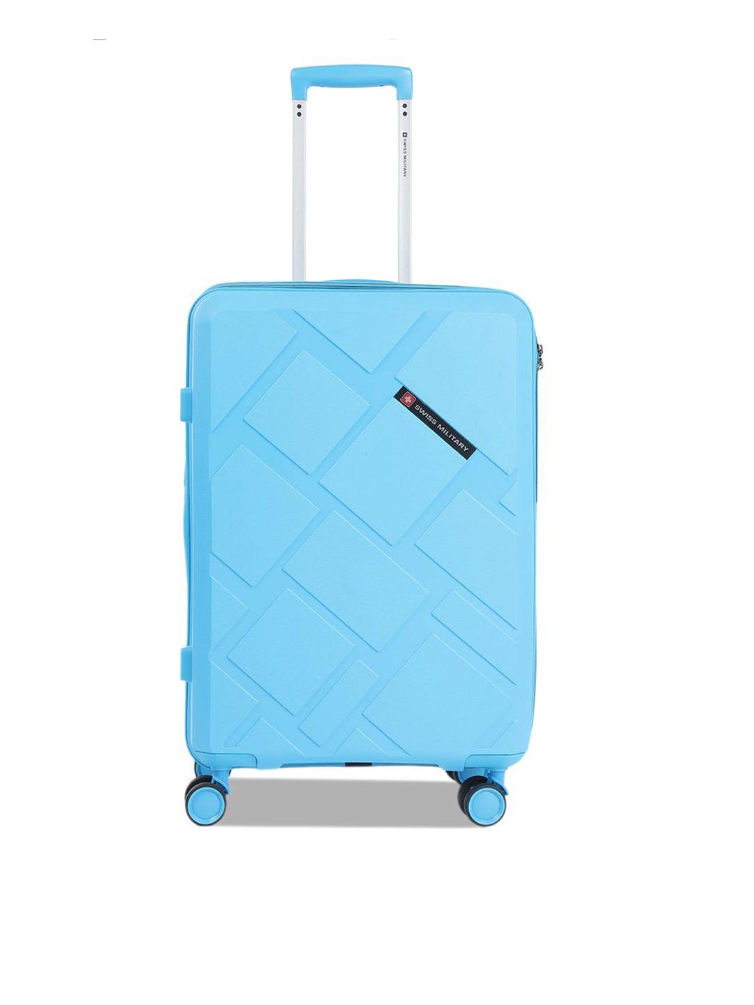 swiss military textured hard-sided 360 degree rotation check-in medium trolley suitcase