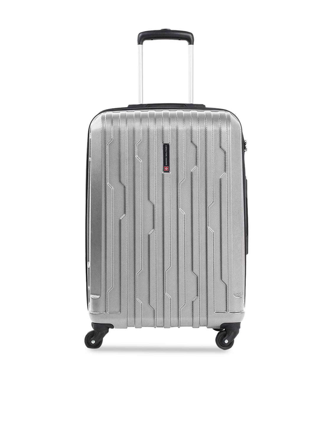 swiss military textured hard-sided cabin trolley suitcase