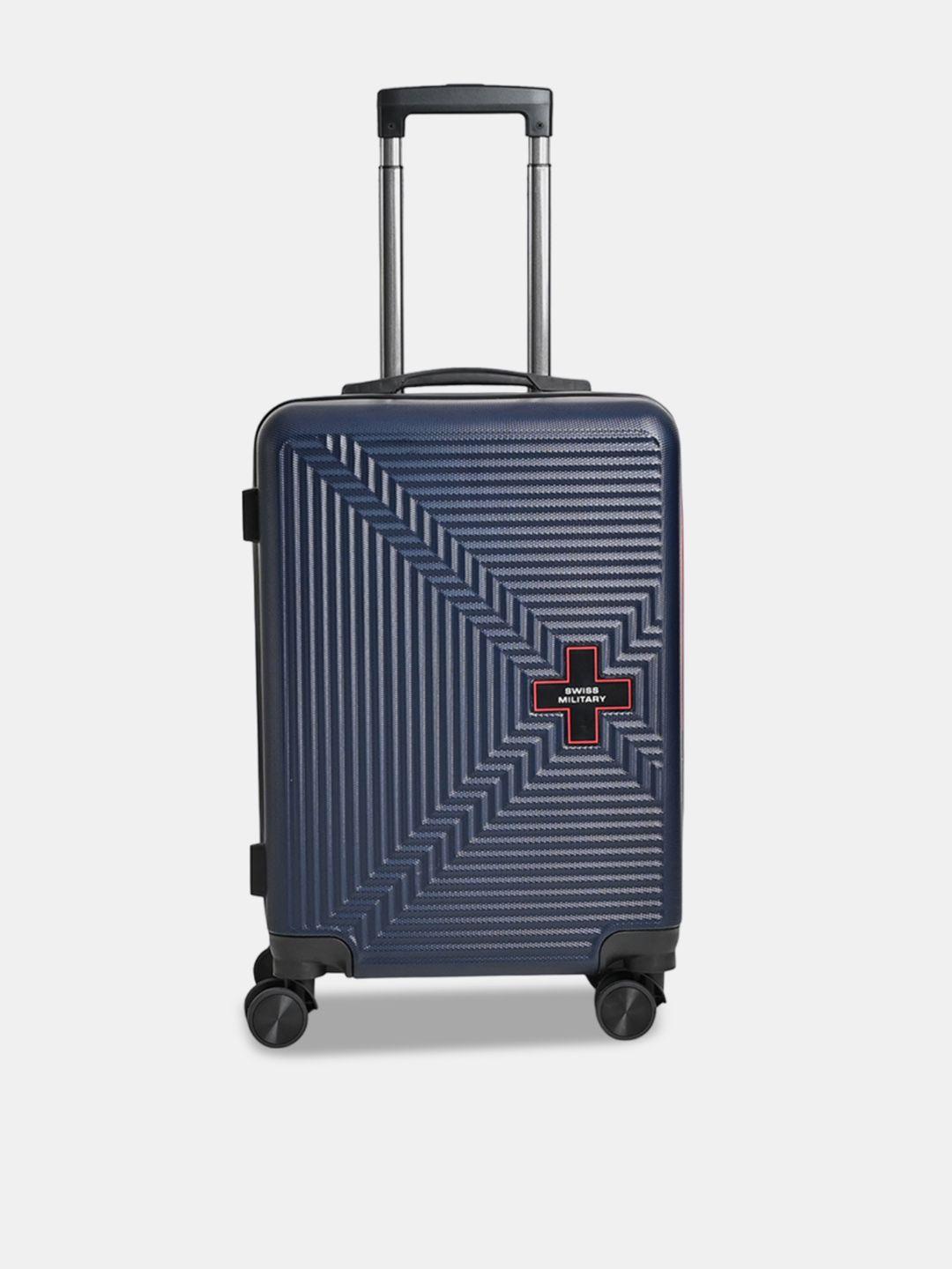 swiss military textured hard-sided cabin trolley suitcase