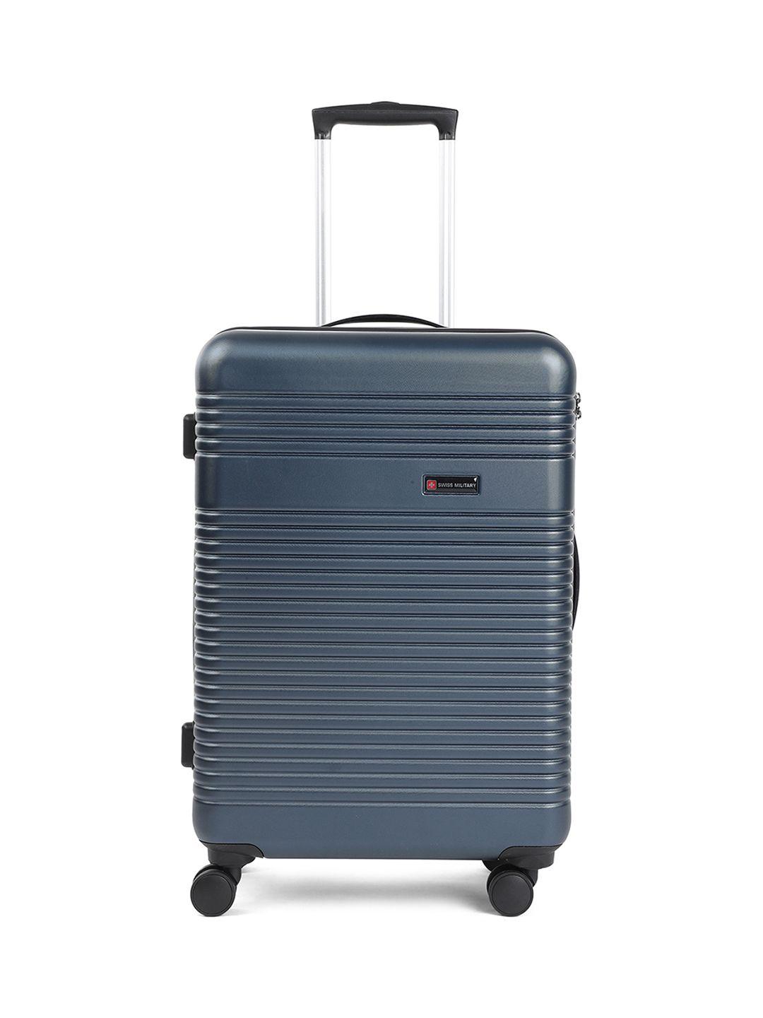 swiss military textured hard-sided medium trolley suitcase