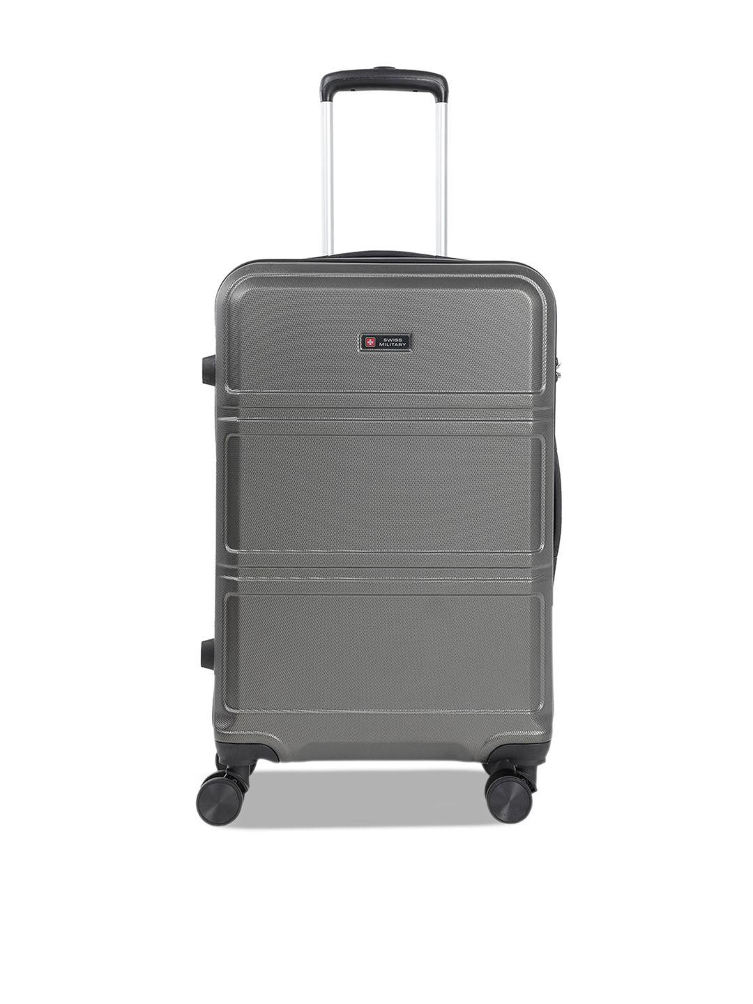 swiss military textured hard-sided small trolley suitcase